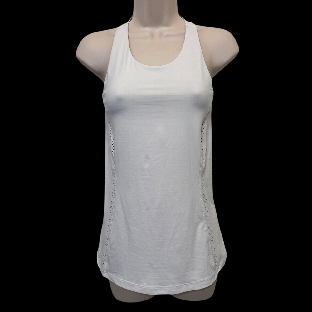 Lululemon Womens Tank Top XS/S Active White Laser Cut Bra Racerback Sporty